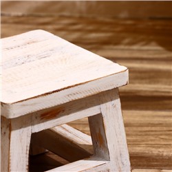 Табурет, 21×21×18 см, дерево албезия, белый