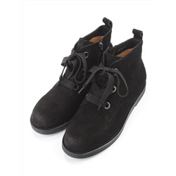 01-908-1K BLACK Ботинки демисезонные женские (натуральная замша)