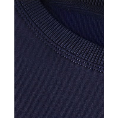 Свободный свитшот с принтом и разрезами из эластичного футера двухнитки без начеса