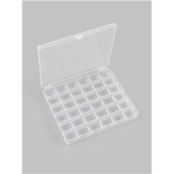 Органайзер для ниток, на 36 шпулек, 14.5×12×2.5 см, прозрачный