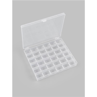 Органайзер для ниток, на 36 шпулек, 14.5×12×2.5 см, прозрачный