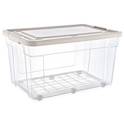 Короб для хранения вещей StorMax Infinity HobbyLifeл, на колёсах, с крышкой и зажимами, 55 л