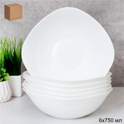 Набор суповых квадратных тарелок 6 штук 750 мл Белый / NFW75T White) уп 8/