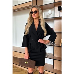 Жакет чёрный с укороченными рукавами Юджини №1