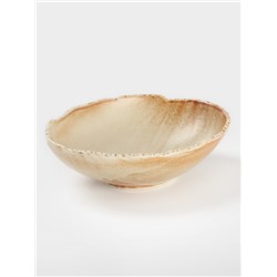 Салатник Magistro Organic brown, овальный, 800 мл, 20.5×16.5×5.5 см, фарфор, бежевый