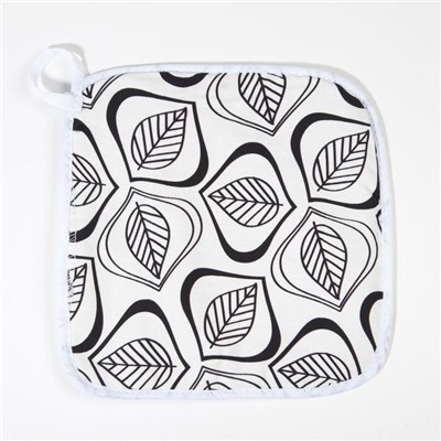 Кухонный набор «Этель» Leaves: варежка-прихватка 20×27 см, прихватка 19×19 см, 100% хлопок