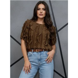 Лонгслив с рюшами