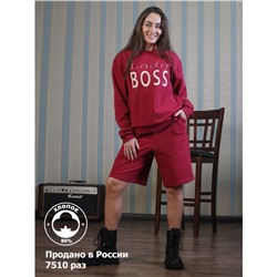 Костюм женский из футера Lady BOSS ФК1476П2 бордовый