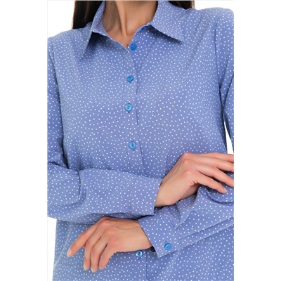 Рубашка сине-голубого цвета в горошек