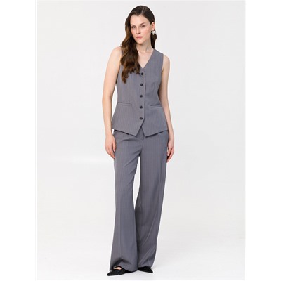 Жилет тёмно-серый в полоску