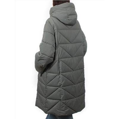 2415 OLIVE Пальто зимнее женское (200 гр. холлофайбер)