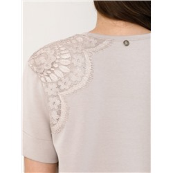 Блуза бежевая с кружевом
