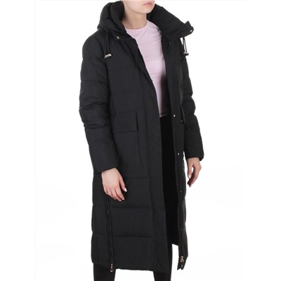 8359 BLACK Пальто зимнее женское (200 гр. холлофайбер)