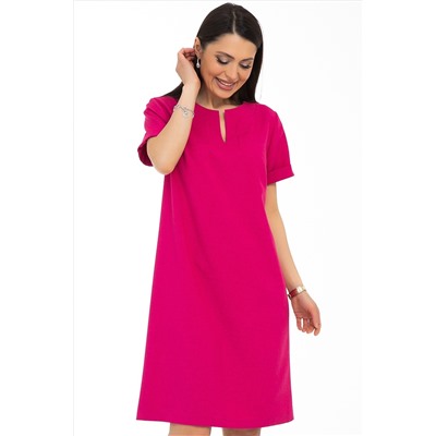 Платье-футляр малиновое с разрезом