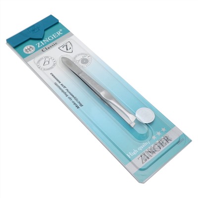 Zinger Пинцет для бровей скошенный / Classic B 166 S SH, ручная заточка, 90 мм, серебристый глянцевый