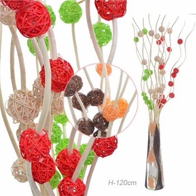 Сухоцвет набор 5 штук 120 см (китте 4 см.15 шт) / 18-41 /уп 100/ (Коричневый)