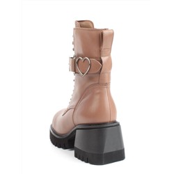 01- GZ6115-G71 BROWN Ботинки демисезонные женские (натуральная кожа)