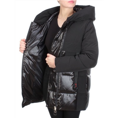 YM2115 BLACK Куртка зимняя женская MAYYIYA (200 гр. холлофайбера)