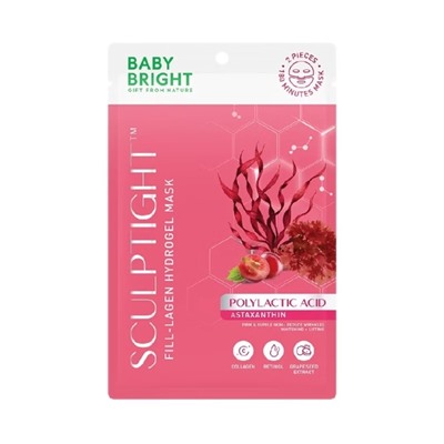 Гидрогелевая маска для Упругости, Сияния и Молодости кожи Baby Bright Sculptight Astaxanthin Fill-Lagen Hydrogen Mask 20 гр