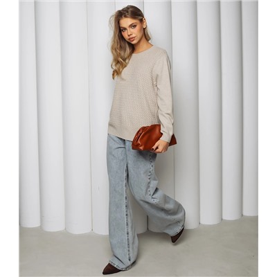 Джемпер #КТ24069, бежево-серый