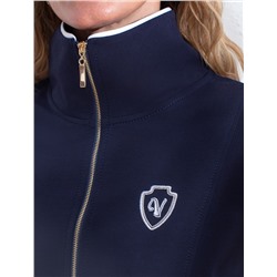 Джемпер с воротом на молнии и лампасами из футера двухнитки с эластаном