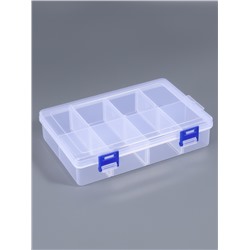 Органайзер для хранения мелочей, с подвесом, передвижные перегородки, 8 секций, 20×13.5×4.5 см, прозрачный