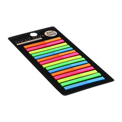 Блок-закладка с липким краем, 5 цветов, 15 блоков по 20 штук, 45×4 мм, флуоресцентные, пластиковые