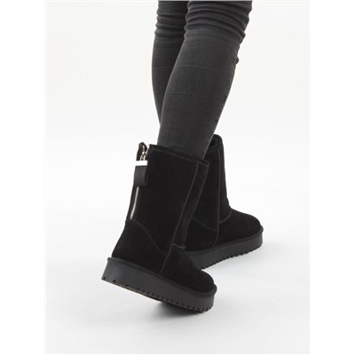 04-PAYH17-1Z BLACK Угги женские (натуральная замша, 100% шерсть)