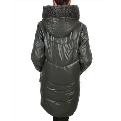 21-985 DARK GREEN Пальто зимнее женское AIKESDFRS (200 гр. холлофайбера)