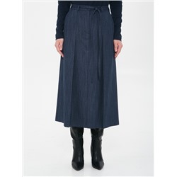 Юбка тёмно-синяя с поясом