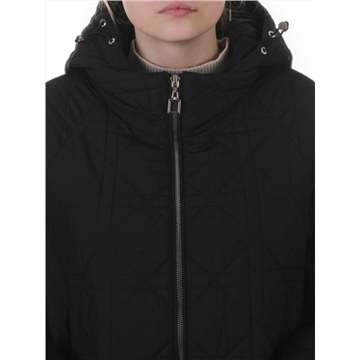 8061 BLACK Куртка стеганная демисезонная женская (100 гр. холлофайбер)