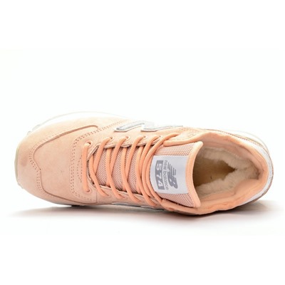 Sport + NB RB35-5 Кр­оссовки персик замша, подклад комби мех (нат+иск)