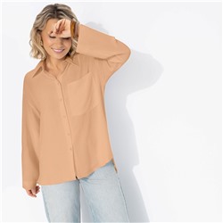 Рубашка с декоративной спинкой, Создала себя сама (бежевая)