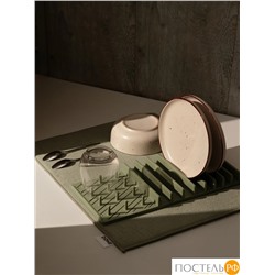 DOME ВОЙЕНС зел. Коврик с подставкой для посуды 38х50 см, 1 пр.