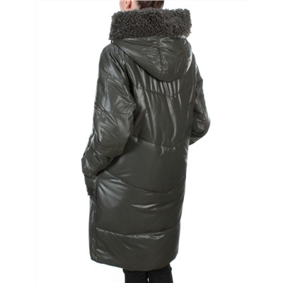 21-985 DARK GREEN Пальто зимнее женское AIKESDFRS (200 гр. холлофайбера)