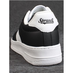 05-P112-4 BLACK/WHITE Кроссовки женские (искусственная кожа)