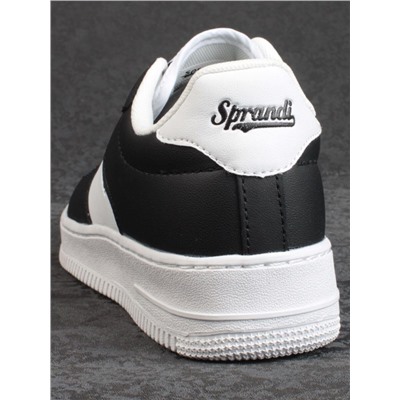 05-P112-4 BLACK/WHITE Кроссовки женские (искусственная кожа)