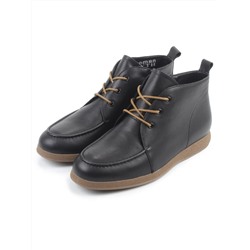 01-S77-98 BLACK Ботинки демисезонные женские (натуральная кожа, байка)