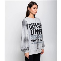 Свитшот #КТ6272, серый меланж