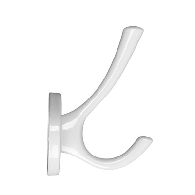 Крючок мебельный CAPPIO SIMPLE, двухрожковый, цвет белый