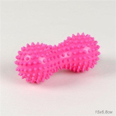 Мячик массажный Woohooo Double Spiny / 6,8 х15 см/ розовый /уп 100/