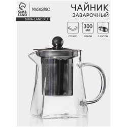Заварочный чайник Magistro «Дарси», 300 мл, металлическое сито, стекло