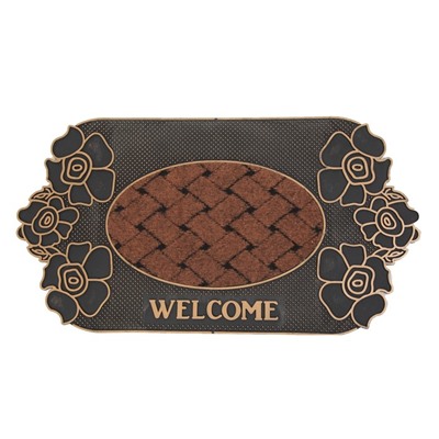 Коврик придверный "Welcome цветы", цвет МИКС