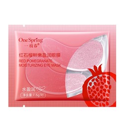 Гидрогелевые патчи под глаза с экстрактом граната OneSpring Red Pomegranate Moisturizing Eye Mask, 1 пара.