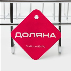 Полка универсальная Доляна, бытовая, с крючками, 42×12×15 см, хромированная
