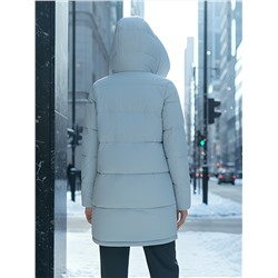 Куртка зимняя женская с капюшоном модная голубого цвета 3193Gl