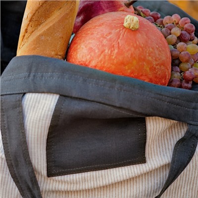 Сумка из льна двухсторонняя SL HOME Linear bag, 67×35 см, 50% лён, 50% хлопок, 180 г/м2