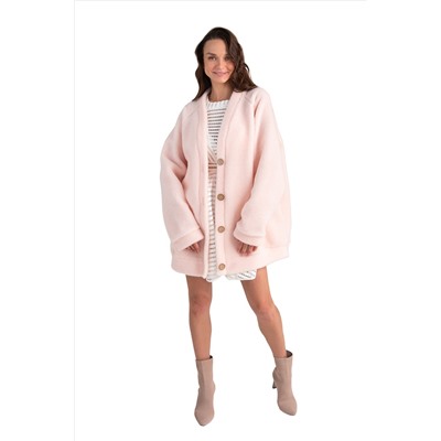 Кардиган ДЛИННЫЙ ТЕДДИ цвет Пудра