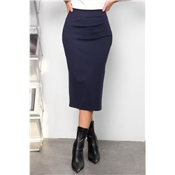 Юбка-карандаш тёмно-синяя Элли 65 см №1