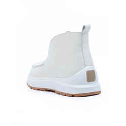 01-5280-2 WHITE Ботинки демисезонные женские (натуральная кожа, байка)